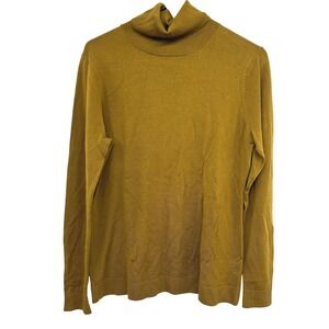 Pendleton Merino Wool Turtleneck Sweater Large Mustard Yellow Dark Academia Gold